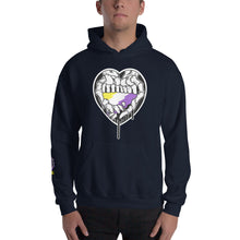 Load image into Gallery viewer, Du.U Nonbinary Heart Hands Unisex Pullover Hoodie